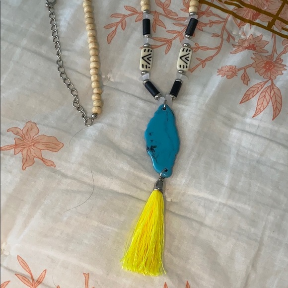 ☀️Beaded Tassel Necklace. Turquoise and Ne… - Picture 3 of 3